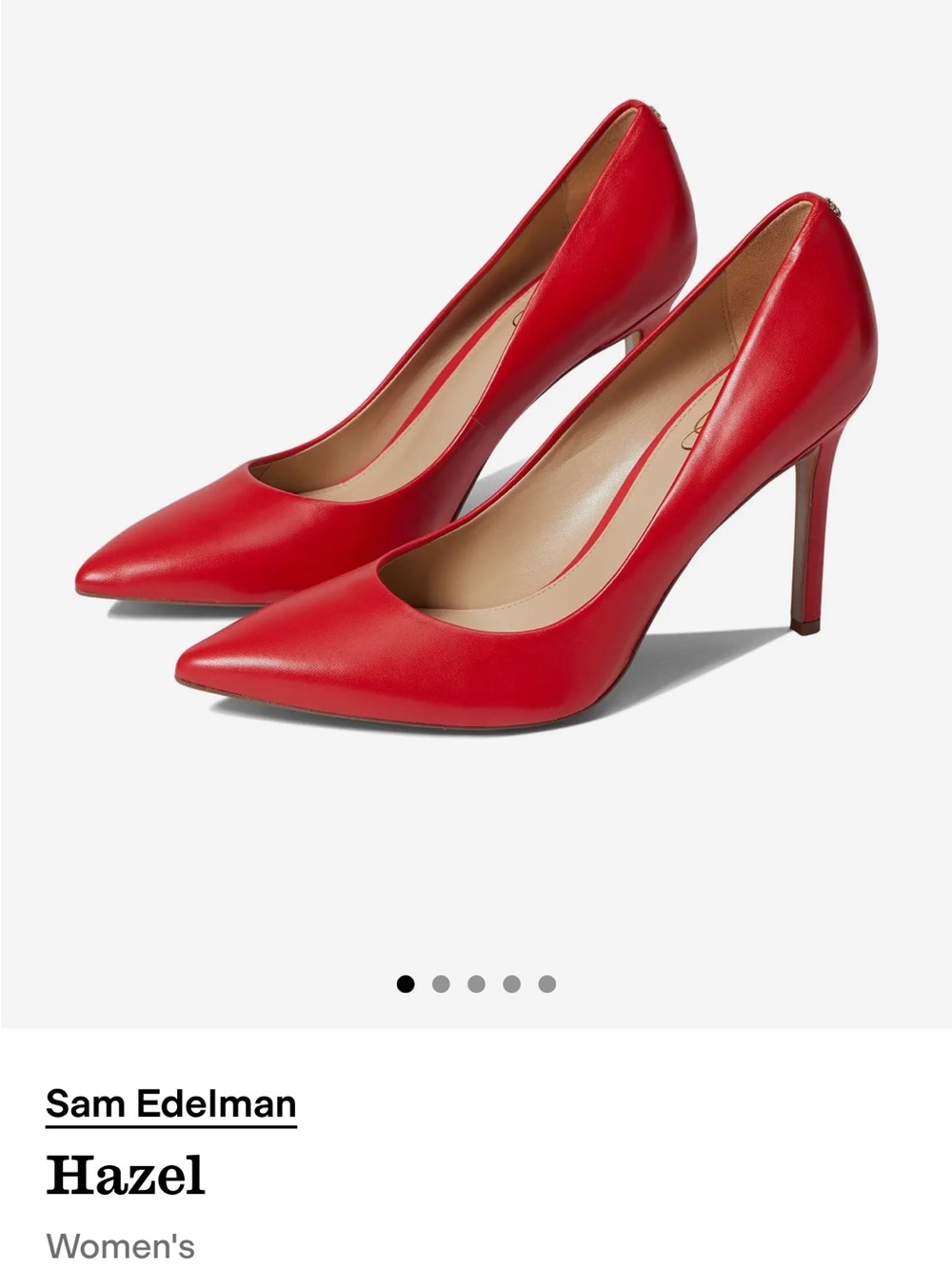 Sam Edelman Hazel Women's Ruby Red Pointed-Toe Pumps - Picture 1 of 5